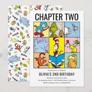 Invitación Collage del personaje de cumpleaños del capítulo d