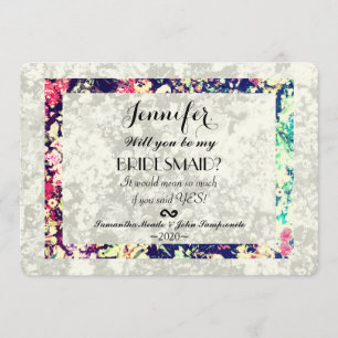 Invitación Collage floral elegante de color blanco y negro