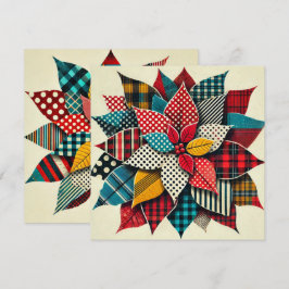 Invitación Collage Impresdible Pop Art Poinsettia Scrapbook