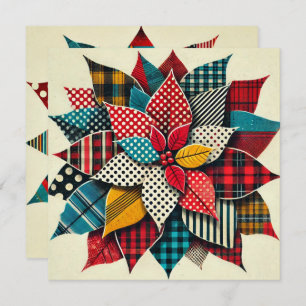 Invitación Collage Impresdible Pop Art Poinsettia Scrapbook