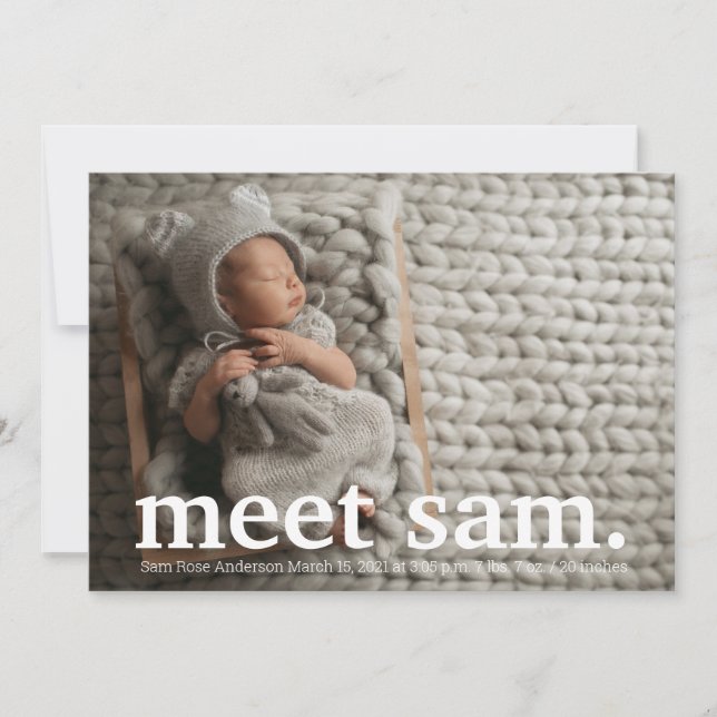 Invitación Collage moderno de fotos reuniéndose con BIRTH ANN (Anverso)