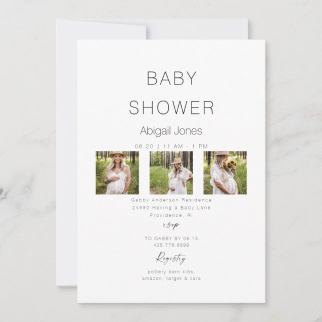 Invitación Collage moderno Mamá para ser 3 Foto Baby Shower (Anverso)