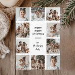 Invitación Collage Photo Merry Christmas Card | Apellido<br><div class="desc">Celebre la temporada festiva con nuestra tarjeta de Navidad Collage Photo Merry, que ofrece espacio para múltiples fotos y el nombre de su familia. Esta tarjeta personalizada te permite mostrar recuerdos apreciados del año pasado en un hermoso diseño de collage. Añada el nombre de su familia para crear un cálido...</div>