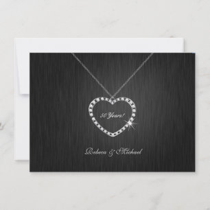 Invitación Collar de diamantes elegante aniversario de boda
