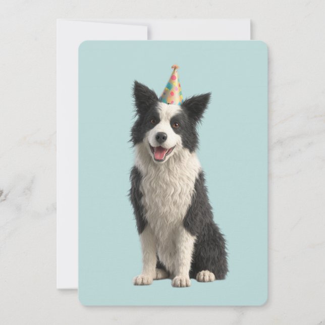Invitación Collie Birthday Party (Anverso)