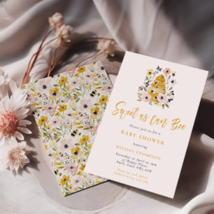 Invitación Colmena floral dulce como puede ser la fiesta de B