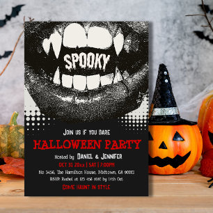 Invitación Colmillos de vampiro Fiesta espeluznante de Hallow