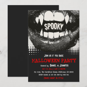Invitación Colmillos de vampiro Fiesta espeluznante de Hallow