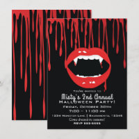 Colmillos de vampiro y sangre de Drácula invitació