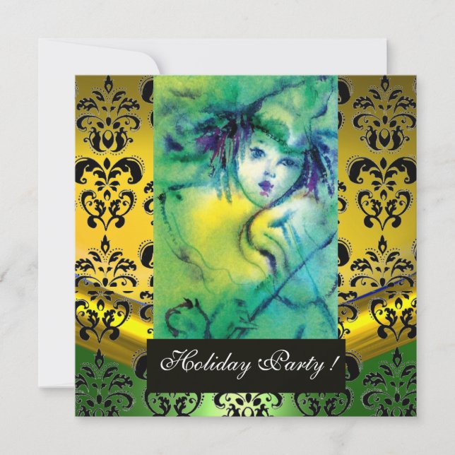 INVITACIÓN COLOCA EN GEMA VERDE, AMARILLA, NEGRA DE MONOGRAMA (Anverso)