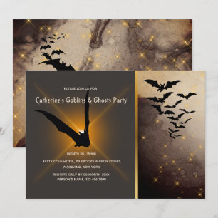 Invitación Colonia de brujas noche cielo noche halloween adul