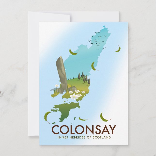 Invitación Colonsay Hébridas Interiores de Escocia cartel de  (Reverso)