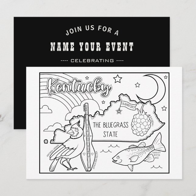 Invitación coloquio de color kentucky me (Anverso / Reverso)