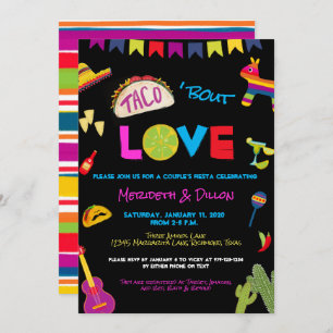 Invitación Coloquio Taco Bout Love Fiesta Parejas Ducha