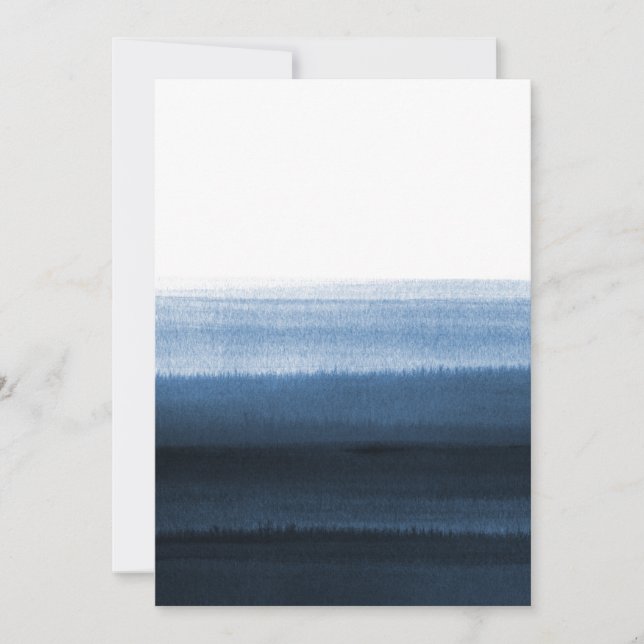 Invitación Color azul marino naranja (Anverso)
