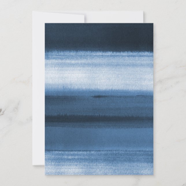 Invitación Color azul marino naranja (Anverso)