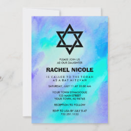 Invitación Color azul y turquesa Mira Mitzvah