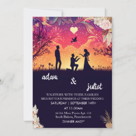 Invitación color boho rústico moderno y elegante Boda Twiligh