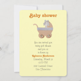 Invitación Color claro de la piel de durazno bebé carro de be