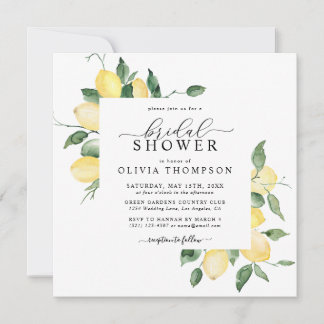 Invitación Color de agua amarillo limón color boho elegante d