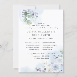 Invitación Color de agua azul claro