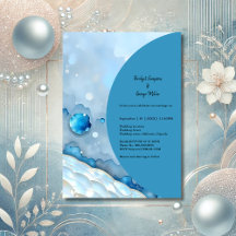 Color de agua azul de lujo Abstracto Pearlescent