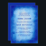 Invitación Color de agua azul Marco Personalizado Bat Mitzvah<br><div class="desc">¡Tarjeta perfecta para anunciar una mitzvah de murciélago, el bar mitzvah u otra celebración judía! ¡La mano hizo arte acuarela por ti en la parte delantera! ¡TODO PERSONALIZABLE! Haga clic en "Personalizar" para editar el texto. Haga clic en "editar usando la herramienta de diseño" para ajustar las fuentes, colores y...</div>