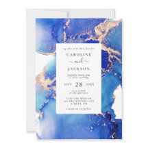 Color de agua azul y Boda dorado