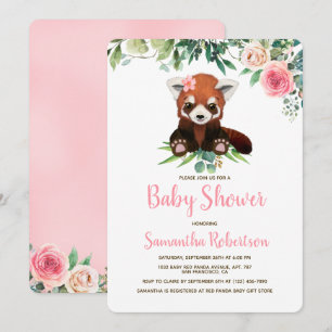 Invitación color de agua Cute rosa Chica Baby Shower