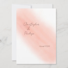 Invitación Color de agua de caligrafía rosa de Rubor Guardar 