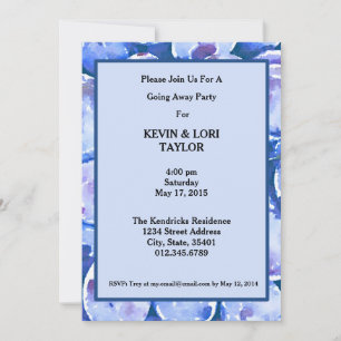 Invitación Color de agua de las ciruelas azules  Fiesta de sa