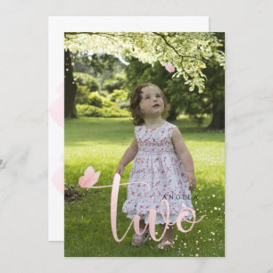 Invitación Color de agua de las mariposas rosadas Rosa PixDez