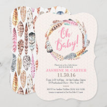 Color de agua de las plumas tribales de Boho| Baby
