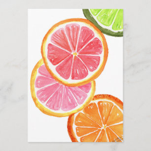 Invitación Color de agua de los segmentos de cítricos