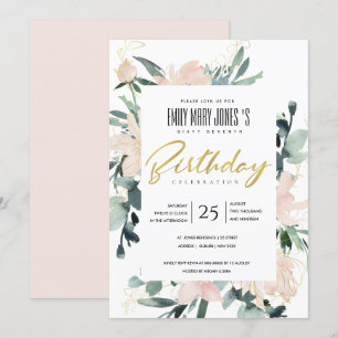 Invitación COLOR DE AGUA DE RESPIRACIÓN FLORAL DE Rubor CUALQ