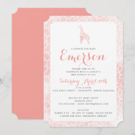Invitación Color de agua del patrón de jirafa Baby Shower