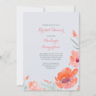 Invitación Color de agua dulce Florals Corta Ducha Bridal