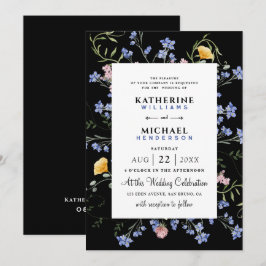 Invitación Color de agua Flor silvestre Código QR Detalles Bo