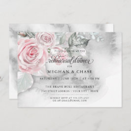 Invitación Color de agua gris rosa moderno BarefootBride™