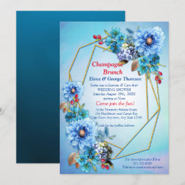 Invitación Color de agua ilustrado Flor de luna Ducha de pare