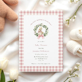 Invitación color de agua lindo Duckling Pink Baby Shower