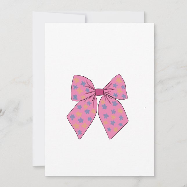 Invitación Color de agua Mano Pintada Cute Rosa (Anverso)