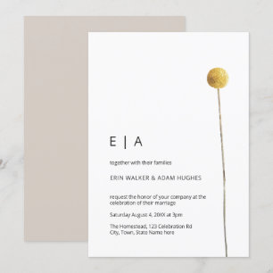 Invitación Color de agua Minimalista simple Stem floral amari