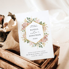 Invitación Color de agua neutro blanco floral | BODA