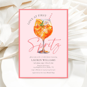 Invitación Color de agua rosa Aperol Spritz Ducha de novia