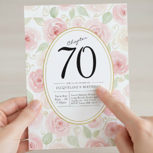 Invitación Color de agua rosa rosa: un cumpleaños personaliza