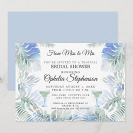 Invitación Color de agua verde azul deja ducha de novia