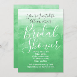 Invitación Color de agua verde Ombre Moderna Ducha Bridal