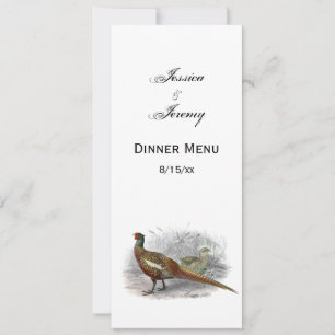 Invitación Color de dibujo de pájaros de caza de faisán de vi