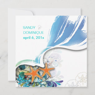 Invitación Color de fondo de la boda/día en la playa PixDezin